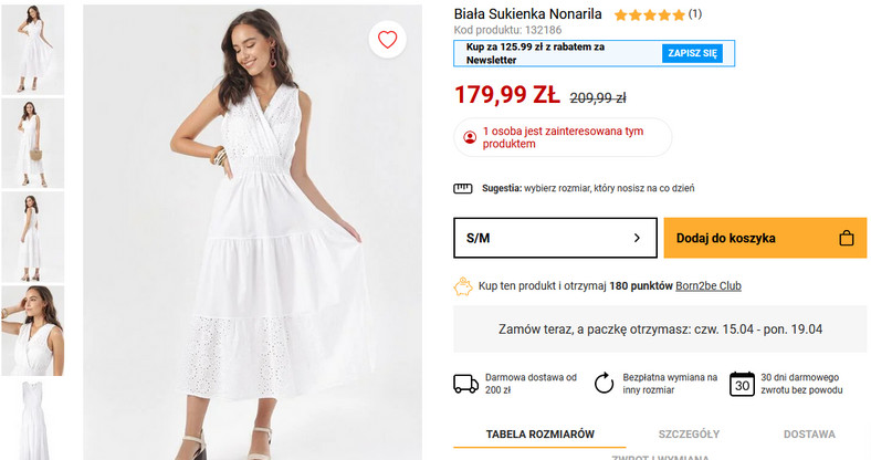 Biała sukienka Nonarila Born2be