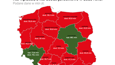 Mapa Janosikowego w Polsce
