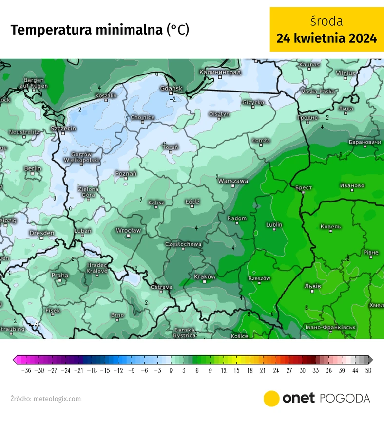 Noc przyniesie kolejne przymrozki, najsilniejsze na Pomorzu