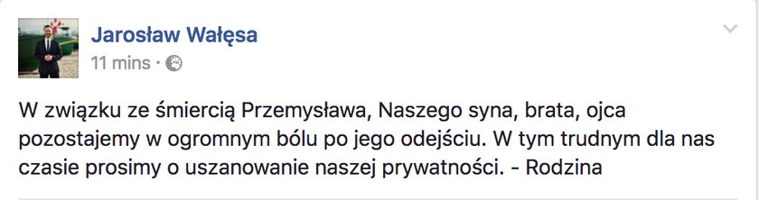 Oświadczenie Jarosława Wałęsy