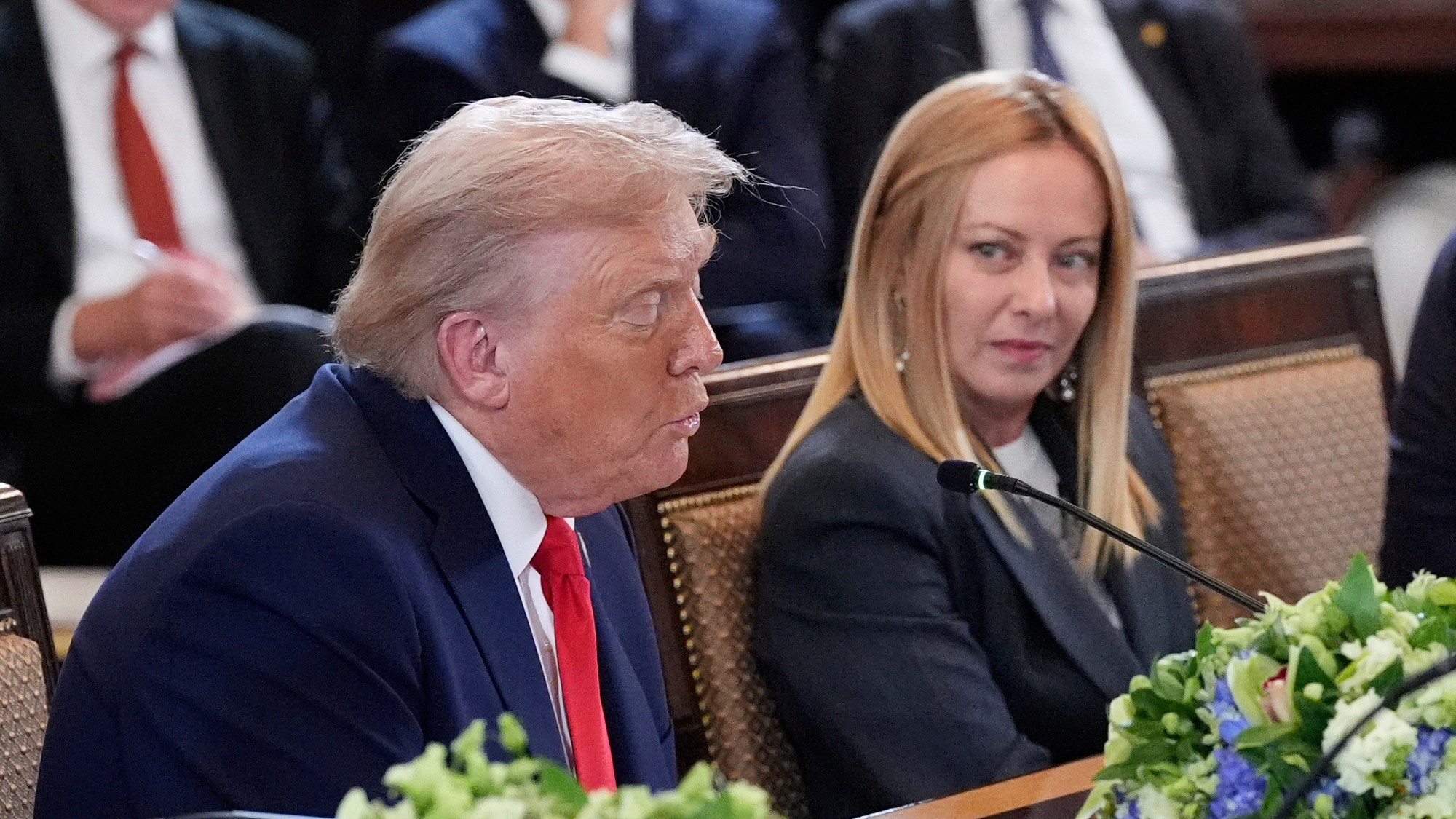 Talianska premiérka Giorgia Meloniová a americký prezident Donald Trump.