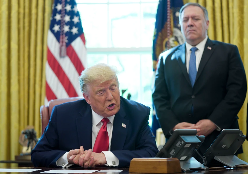 Pompeo i Tramp u oktobru 2020.