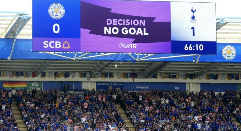Tottenham had a goal ruled out by VAR in losing 2-1 to Leicester