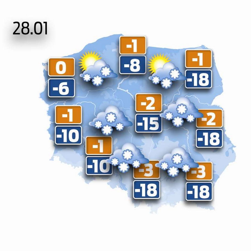 Polska, mrozy, pogoda, prognoza, mapka