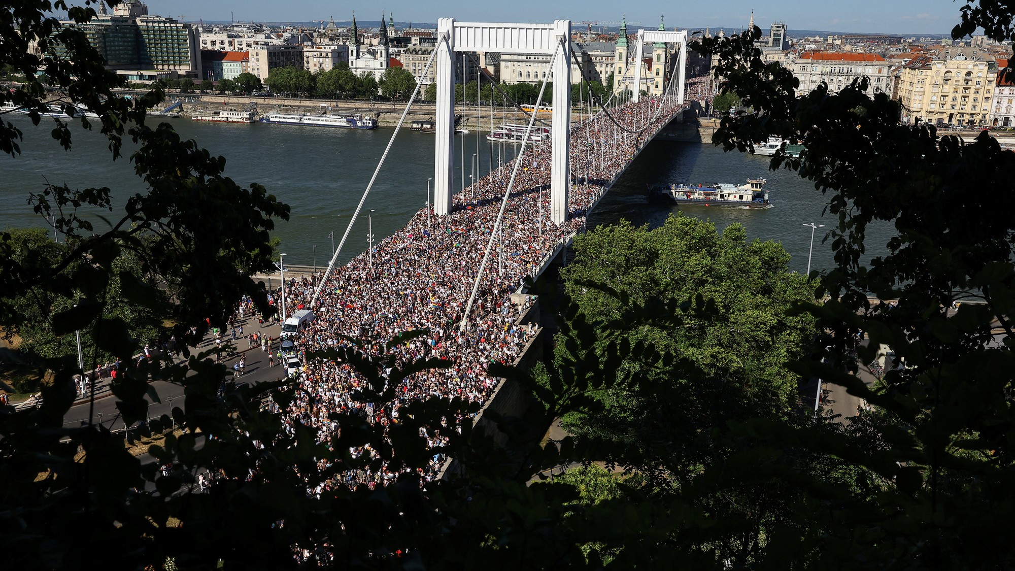 Pochod Pride v Budapešti.