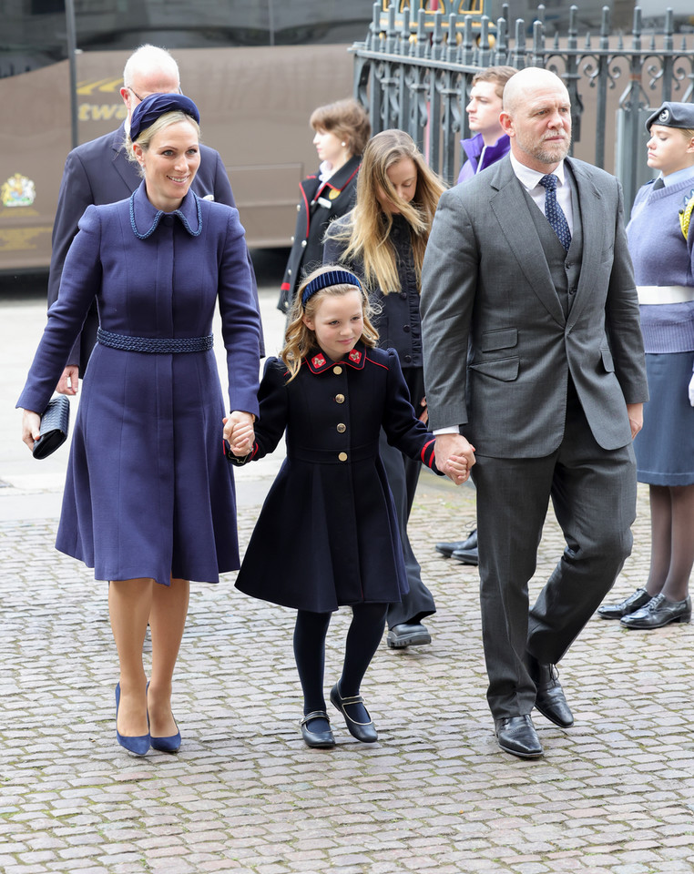 Msza dziękczynna za życie księcia Filipa: Zara Tindall, Mia Grace Tindall i Mike Tindal