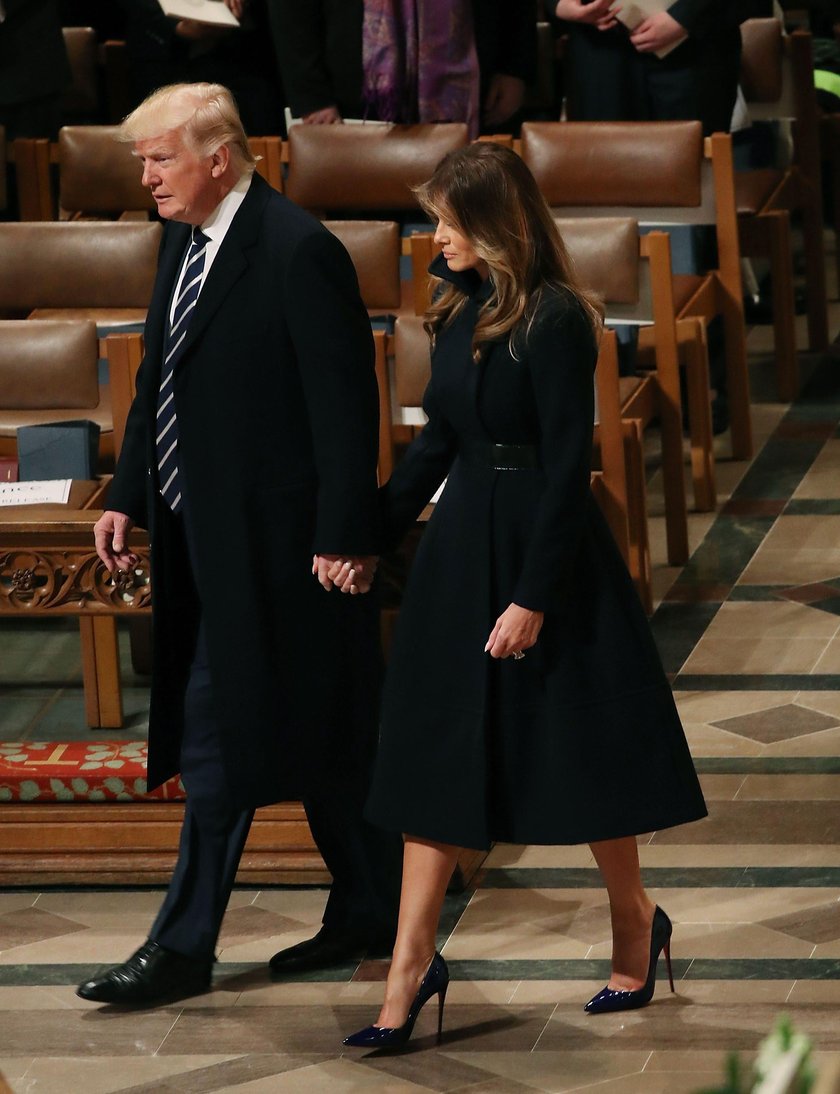 Melania Trump z mężem w kościele