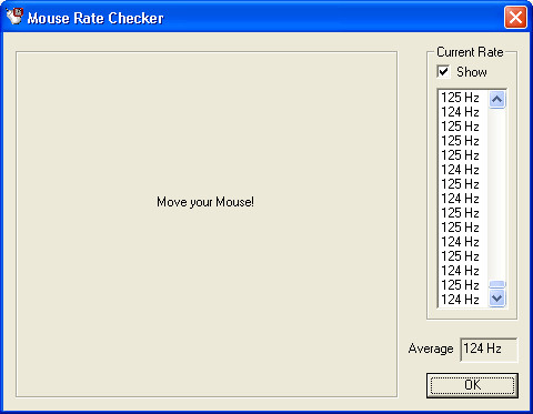 Mouse Rate Checker - Creative Optical Mouse Lite (USB)