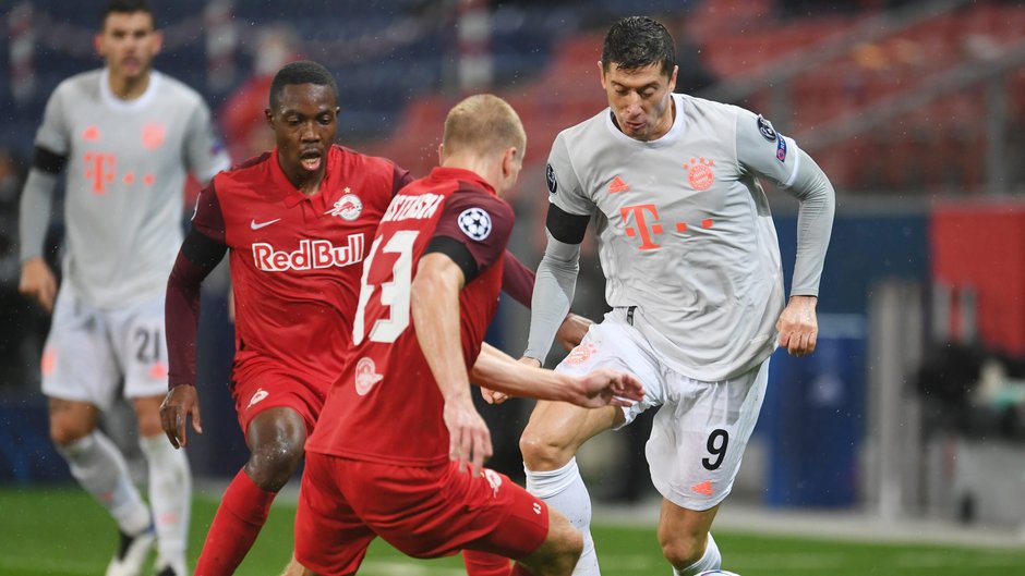 Rasmus Kristensen (RB Salzburg) i Robert Lewandowski (Bayern Monachium)