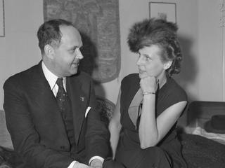 Leni Riefenstahl i Georg Gyssling podczas przyjęcia, w którym wzięło udział prawie stu gości, Los Angeles, 7 stycznia 1939 r.