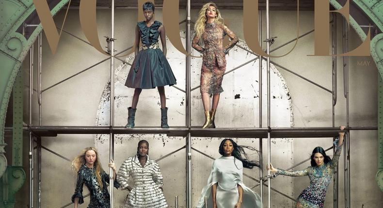 The cover of Vogue magazine features 10 world famous models [Instagram/voguemagazine]