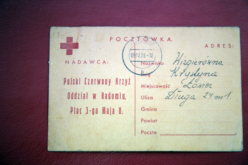 Kartka z Czerwonego Krzyża
