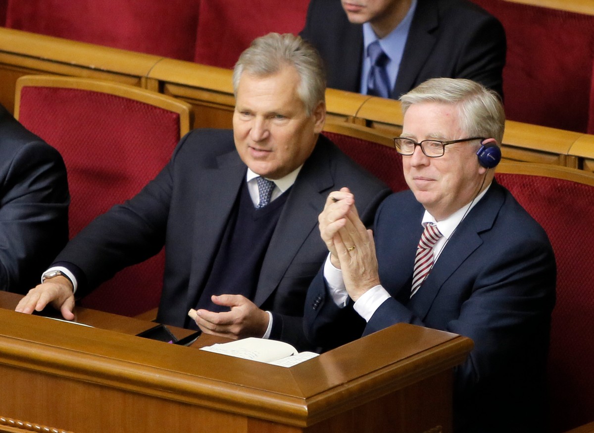 Aleksander Kwaśniewski i Pat Cox