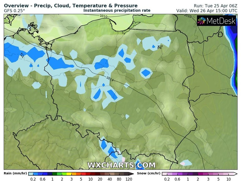 W środę tylko miejscami pojawią się niewielkie opady