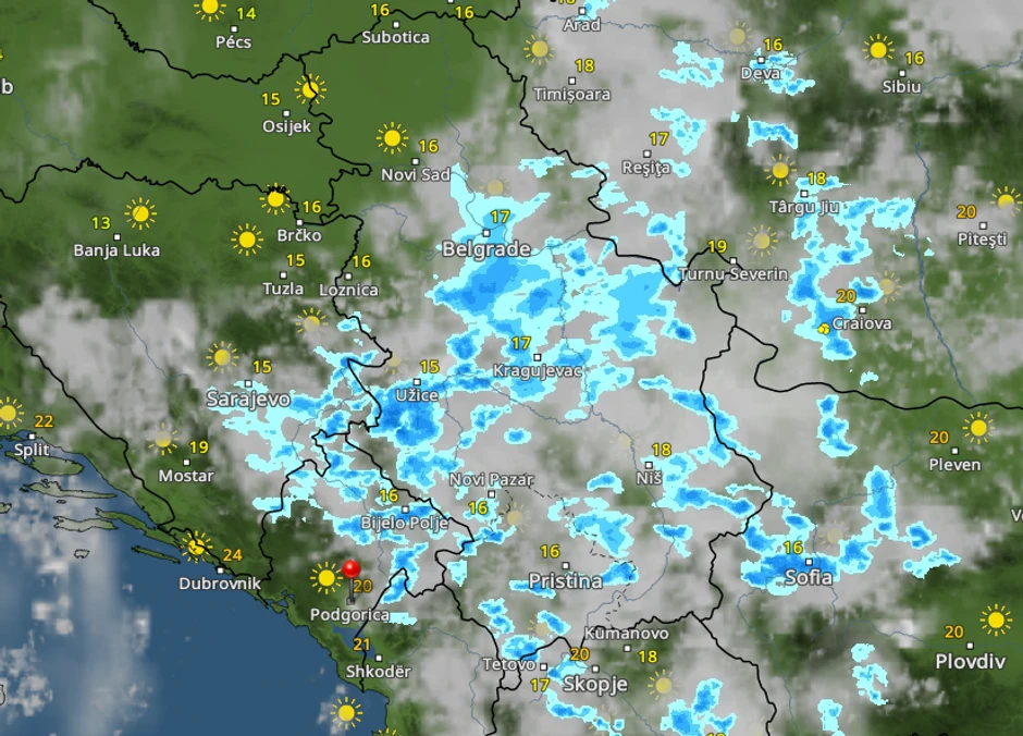 Kretanje kiše u 6 sati