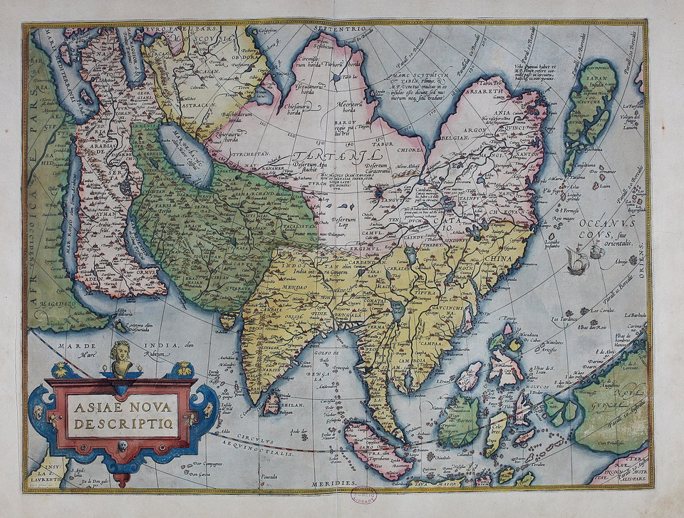 Mapa Azji z 1570 roku