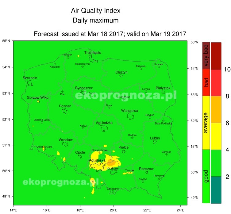 Ekoprognoza na 19 marca 2017r.