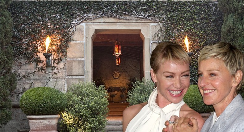 Portia de Rossi and Ellen DeGeneres.