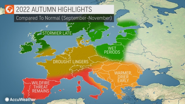 Prognoza pogody na jesień wg serwisu AccuWeather