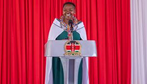 First Lady Rachel Ruto during the  launch of empowerment projects for women, youth and people with disabilities in Kajiado County on April 23, 2024