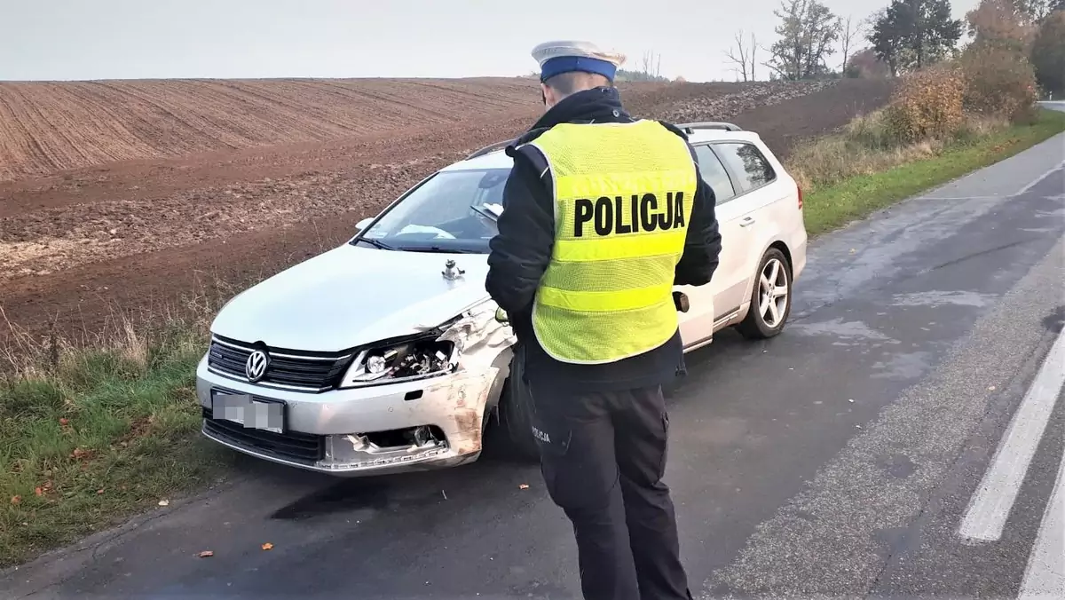 Pomorska policja na miejscu wypadku