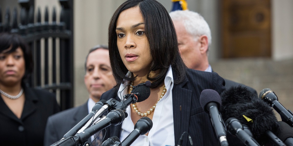 Baltimore City State's Attorney Marilyn J. Mosby announces that criminal charges will be filed against Baltimore police officers in the death of Freddie Gray on May 1, 2015 in Baltimore, Maryland.