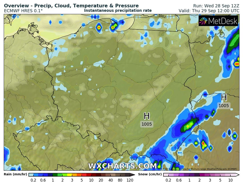 W czwartek najwięcej deszczu spadnie na południowym wschodzie