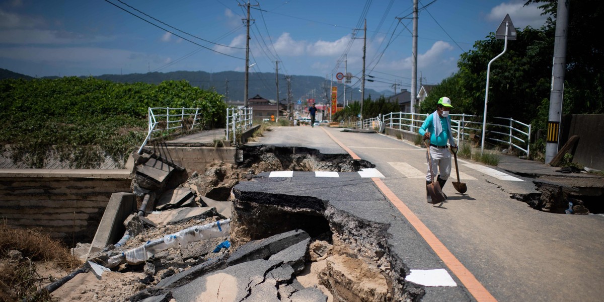 Japonia ulewy.