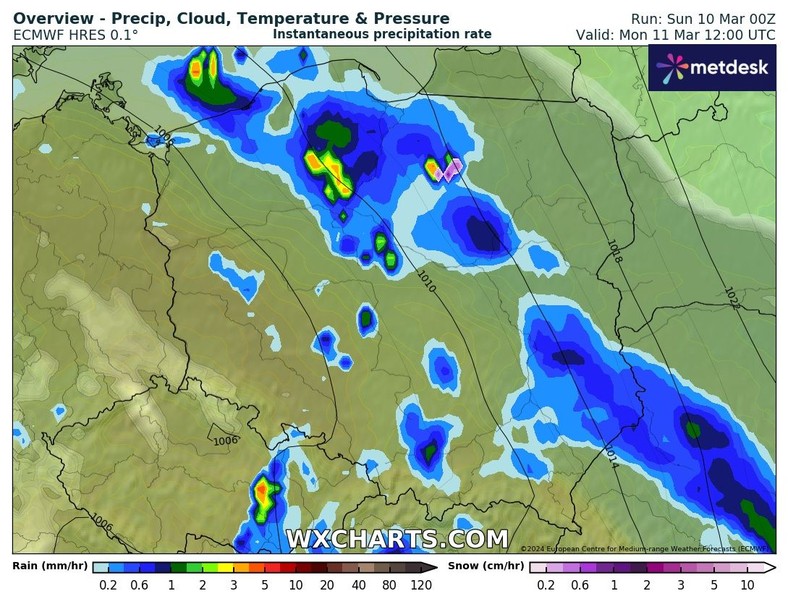 Dziś wszędzie może popadać