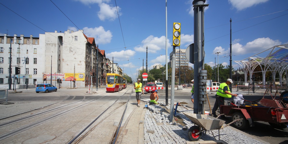 Skrzyżowanie Mickiewicz Kościuszki remont łódź