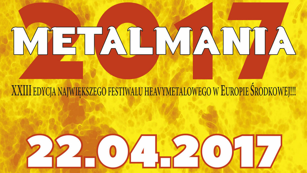 Jak już wiadomo od jakiegoś czasu, po dziewięcioletniej przerwie powraca Metalmania. XXIII edycja tego kultowego festiwalu odbędzie się 22 kwietnia w katowickim Spodku, gdzie na dwóch scenach zaprezentuje się w sumie 24 wykonawców. Bilety na to wyjątkowe dla fanów muzyki metalowej wydarzenie do sprzedaży trafią już w najbliższy poniedziałek, 14 listopada.