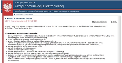 Obecne na rynku oferty musza być zgodne z polskim prawem telekominikacyjnym - pilnuje tego UKE