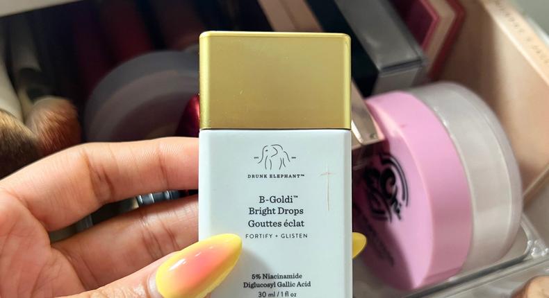 There are a few products I love to get at Sephora, like the Drunk Elephant B-Goldi bright illuminating drops.Jimena Venegas