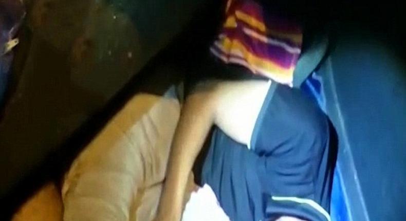 This desperate Moroccan  migrant was discovered by Spanish police in the spare wheel well 