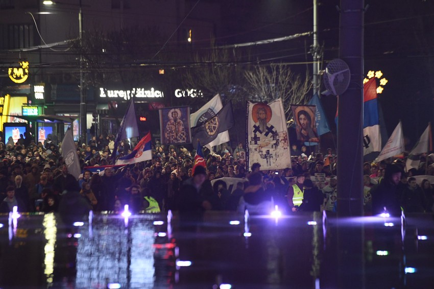 Protest studenata u blokadi u Beogradu 27. januara