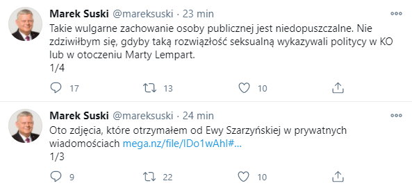 Dziwne wpisy na profilu Marka Suskiego