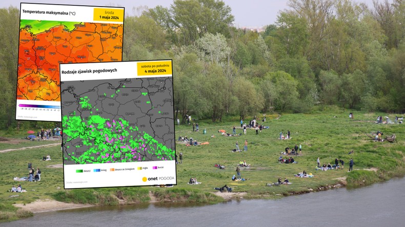 Czeka nas bardzo ciepła majówka, ale nie unikniemy deszczu i lokalnych burz (mapy: meteologix.com)