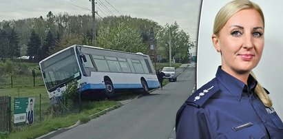 Groza w Rybniku. Autobus z pasażerami wylądował w rowie