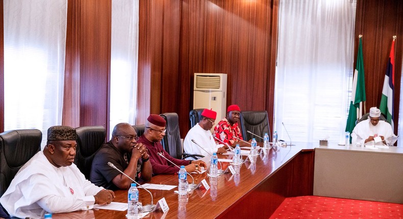 Buhari meets Ekweremadu, Southeast governors at Aso Rock