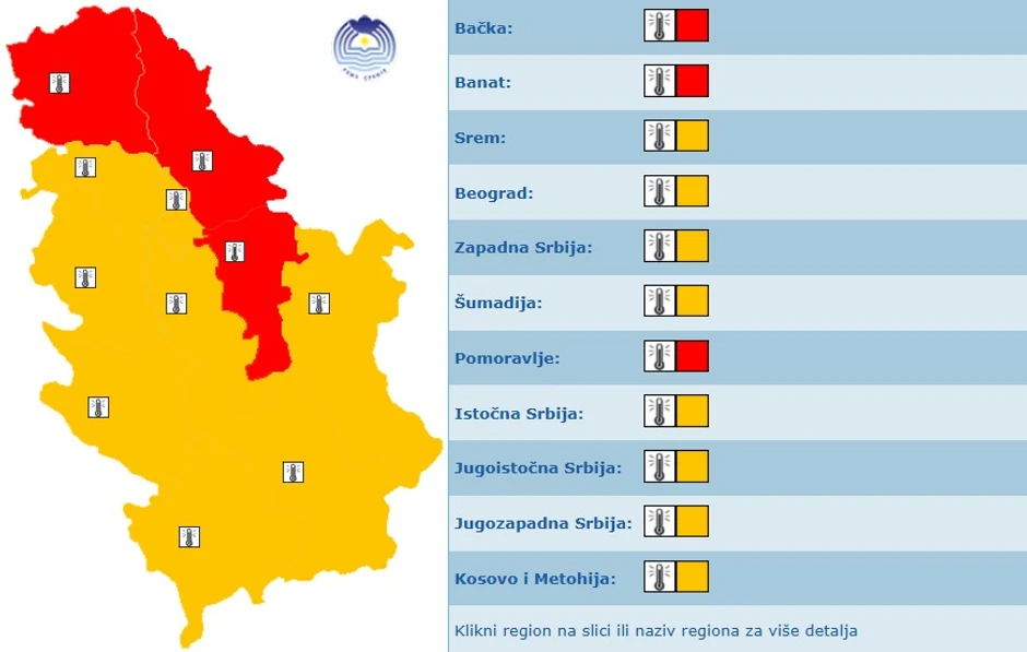Meteoalarm za subotu
