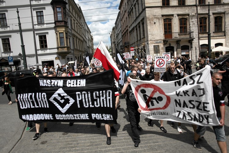 Dwie manifestacje w Krakowie. Homoseksualiści kontra narodowcy