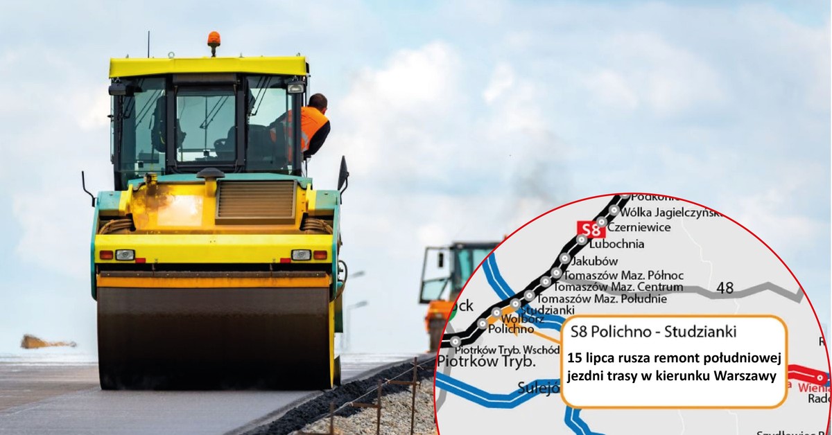 Rusza z remontem S8. Po 20 latach eksperymentalna nawierzchnia będzie wymieniona [MAPA]