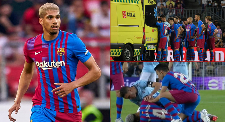 Social media reactions after Ronald Araujo suffered a concussion in Barcelona's win over Celta Vigo
