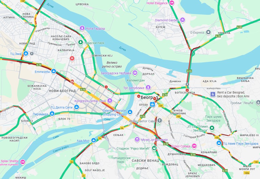 Gužva u Beogradu 18. novembra