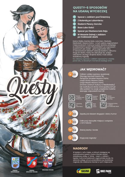 Zagórzańskie Dziedziny -questy - ulotka informacyjna.