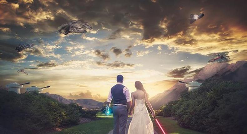 Epic wedding portrait