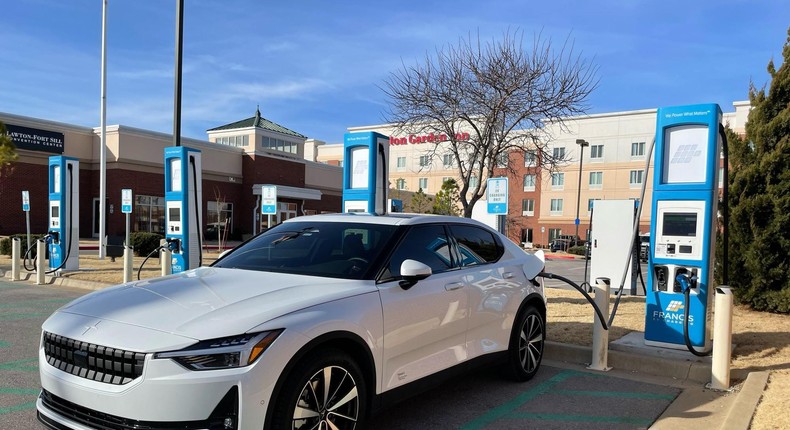 An EV charging station.Francis Energy