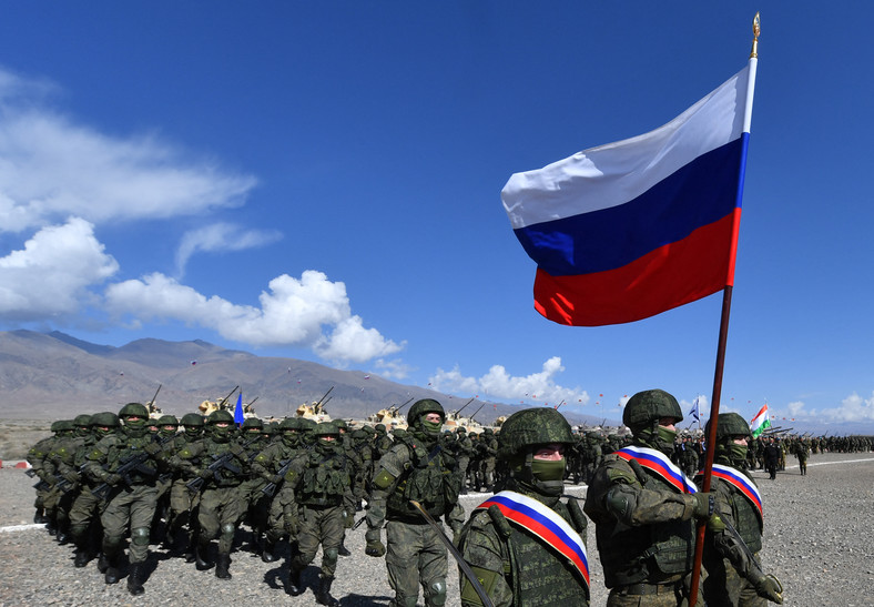Russian troops during training in Kyrgyzstan
