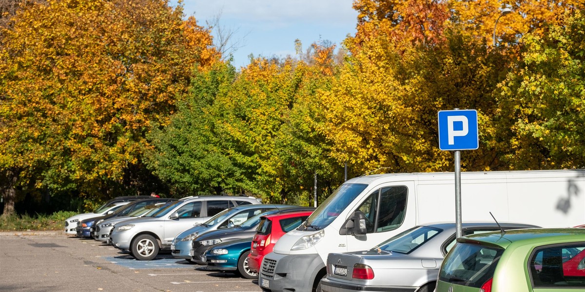 Auto zaparkowane na poznańskich Ratajach.