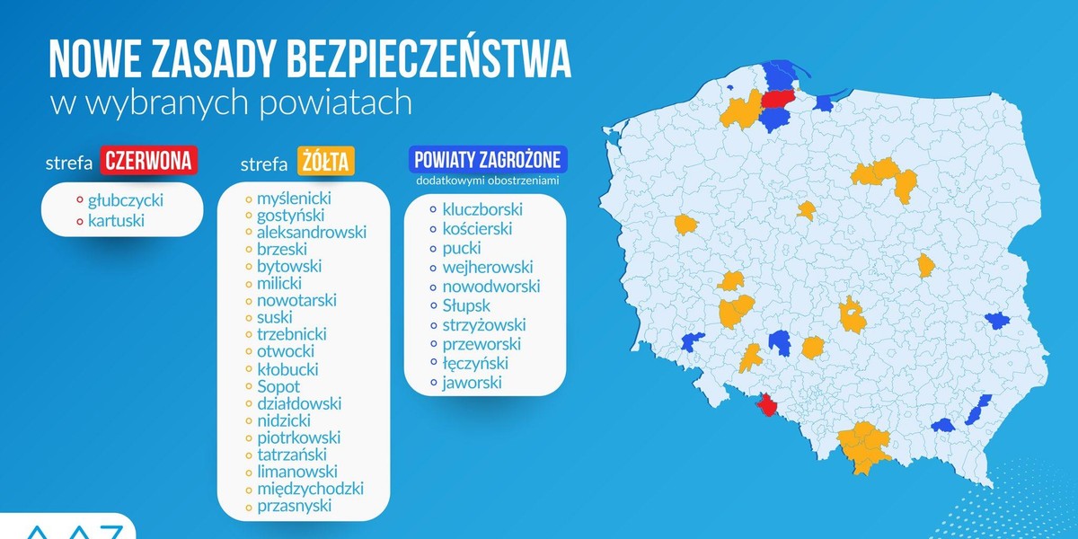 Rekord zakażeń w Polsce. Jest nowa lista powiatów z dodatkowymi obostrzeniami